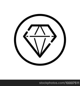 Diamond. Jewelry and luxury. Commerce outline icon in a circle. Isolated vector illustration