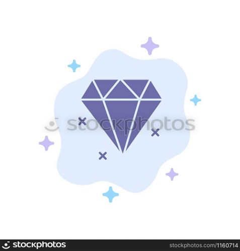 Diamond, Jewelry Blue Icon on Abstract Cloud Background