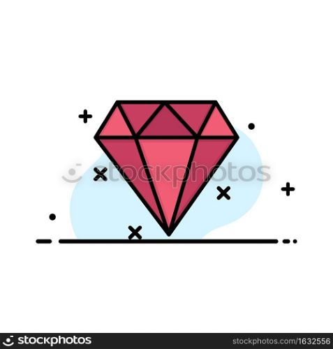 Diamond, Jewelry Business Logo Template. Flat Color