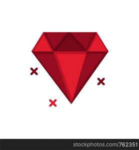 Diamond, Jewelry Flat Color Icon. Vector icon banner Template
