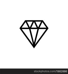 Diamond Jewelry Gem Stone. Flat Vector Icon. Simple black symbol on white background. Diamond Jewelry Gem Stone Flat Vector Icon