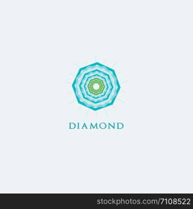 Diamond logo design, Crushing abstract pattern. Colorful precious stone logotype. Jewelry shop logo.