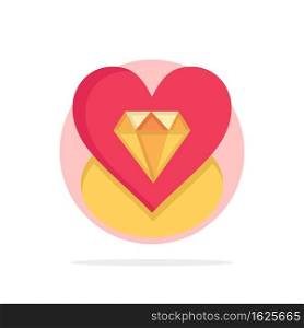 Diamond, Love, Heart, Wedding Abstract Circle Background Flat color Icon