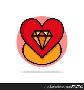 Diamond, Love, Heart, Wedding Abstract Circle Background Flat color Icon