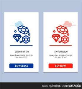 Diamond, Love, Heart, Wedding Blue and Red Download and Buy Now web Widget Card Template