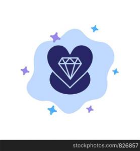 Diamond, Love, Heart, Wedding Blue Icon on Abstract Cloud Background