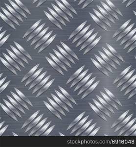 Diamond Metal Plate Seamless Vector Pattern. Corrugated Aluminum Sheet. Metal Seamless Background. Vector Illustration.. Corrugated Seamless Background. Good For Web Design. Realistic Corrugated Steel Plate Illustration.