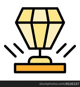 Diamond museum icon outline vector. Gallery museum. Painting culture color flat. Diamond museum icon vector flat
