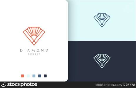 diamond or sun logo in mono line style