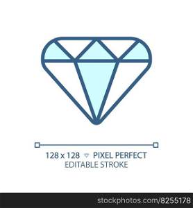 Diamond pixel perfect RGB color icon. Perfect quality of customer service. VIP product evaluation. Highest rating. Isolated vector illustration. Simple filled line drawing. Editable stroke. Diamond pixel perfect RGB color icon