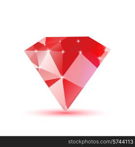 Diamond red triangular