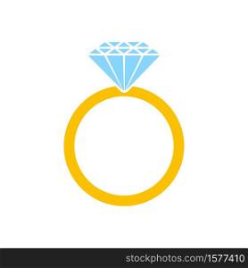 Diamond ring for engagement ring or wedding ring icon vector