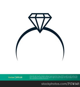 Diamond Ring Icon Vector Logo Template Illustration Design EPS 10.