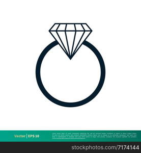 Diamond Ring Icon Vector Logo Template Illustration Design EPS 10.