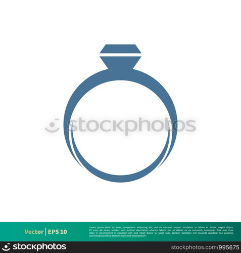 Diamond Ring Icon Vector Logo Template Illustration Design. Vector EPS 10.