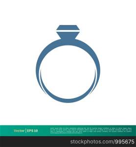 Diamond Ring Icon Vector Logo Template Illustration Design. Vector EPS 10.
