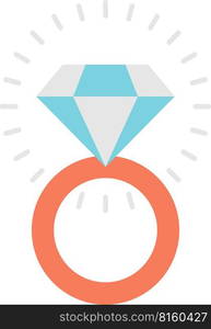 diamond ring illustration in minimal style isolated on background