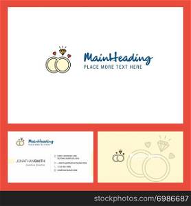 Diamond ring Logo design with Tagline & Front and Back Busienss Card Template. Vector Creative Design