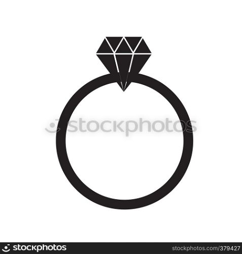 diamond ring on white background. diamond ring sign. flat style. diamond ring icon for your web site design, logo, app, UI.