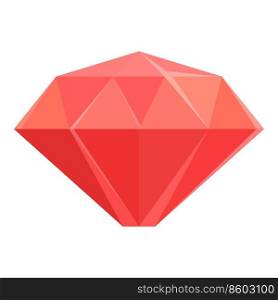 Diamond ruby icon cartoon vector. Gem stone. Luxury sapphire. Diamond ruby icon cartoon vector. Gem stone