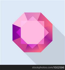 Diamond ruby icon. Flat illustration of diamond ruby vector icon for web design. Diamond ruby icon, flat style