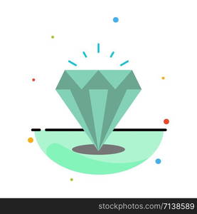 Diamond, Shine, Expensive, Stone Abstract Flat Color Icon Template