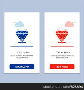 Diamond, Shine, Expensive, Stone Blue and Red Download and Buy Now web Widget Card Template