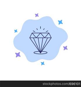 Diamond, Shine, Expensive, Stone Blue Icon on Abstract Cloud Background