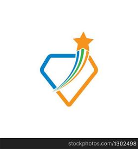 Diamond star logo vector icon illustration design template