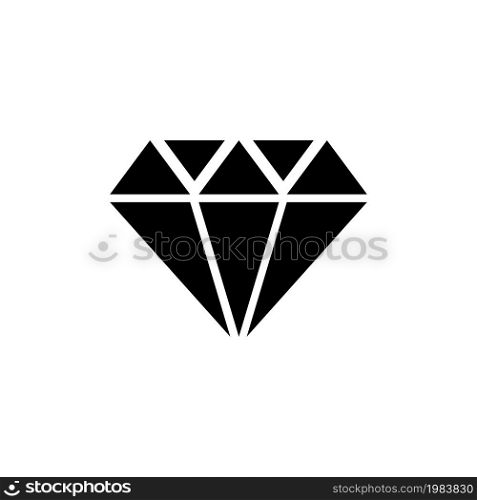 Diamond Stone, Gemstone, Jewel. Flat Vector Icon illustration. Simple black symbol on white background. Diamond Stone, Gemstone, Jewel sign design template for web and mobile UI element. Diamond Stone, Gemstone, Jewel Flat Vector Icon