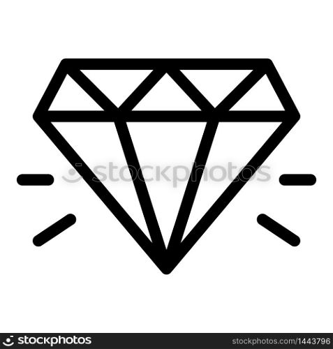 Diamond stone icon. Outline diamond stone vector icon for web design isolated on white background. Diamond stone icon, outline style