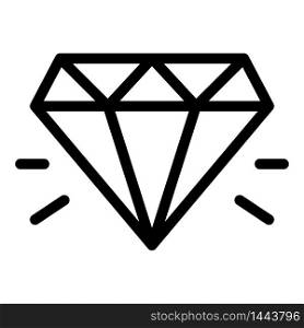 Diamond stone icon. Outline diamond stone vector icon for web design isolated on white background. Diamond stone icon, outline style
