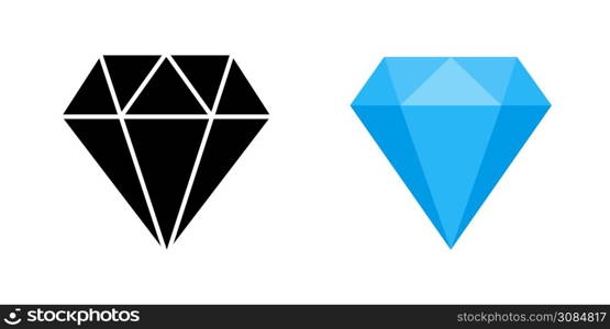 Diamond symbol set. Jewel icon.