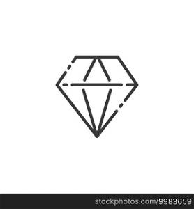 Diamond thin line icon. Jewelry and luxury. Isolated outline commerce vector illustration