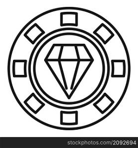 Diamond token icon outline vector. Badge quality. Special prize reward. Diamond token icon outline vector. Badge quality