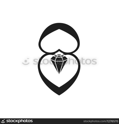 diamond vector icon, diamond ring icon in trendy flat design