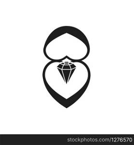 diamond vector icon, diamond ring icon in trendy flat design