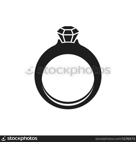diamond vector icon, diamond ring icon in trendy flat design