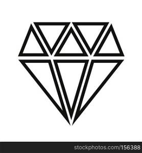Diamond vector icon isolated over white. Object of precious linear stone illustration. Diamond vector icon isolated over white