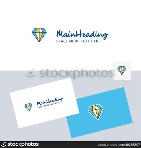 Diamond vector logotype with business card template. Elegant corporate identity. - Vector
