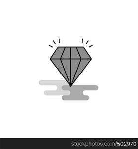 Diamond Web Icon. Flat Line Filled Gray Icon Vector