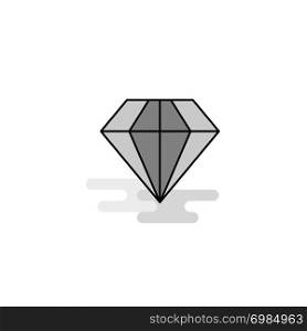 Diamond Web Icon. Flat Line Filled Gray Icon Vector
