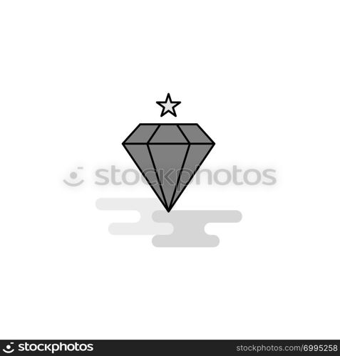 Diamond Web Icon. Flat Line Filled Gray Icon Vector