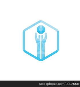 diamond with hand icon vector concept design template web