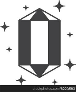 diamond with sparkle illustration in minimal style isolated on background