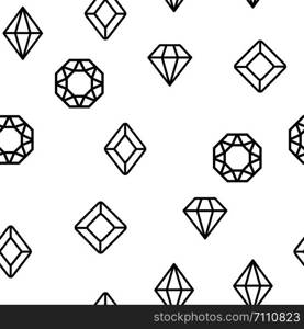 Diamonds, Gems Vector Seamless Pattern Contour Illustration. Diamonds, Gems Vector Seamless Pattern