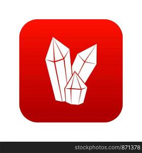 Diamonds icon digital red for any design isolated on white vector illustration. Diamonds icon digital red