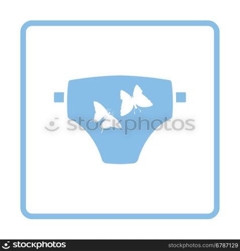 Diaper ico. Blue frame design. Vector illustration.