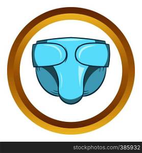 Diaper vector icon in golden circle, cartoon style isolated on white background. Diaper vector icon, cartoon style