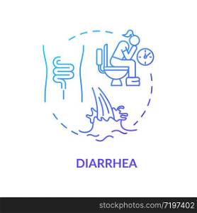 Diarrhea blue concept icon. Watery stool. Digestive problem. Disease and illness. Salmonella sign. Rotavirus symptom idea thin line illustration. Vector isolated outline RGB color drawing